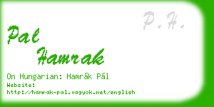 pal hamrak business card